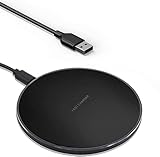 Fast Wireless Charger Ladepad, Iduktive Kabellose Ladestation 15W Qi Ladegerät mit USB-C Kabel für iPhone 11/12/13/XS Max/XR/X/8, Samsung S21/ S20/ S10,Note 10, Huawei P40 Pro Kopfhörer usw