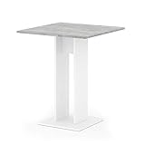 Vicco Esstisch EWERT Küchentisch Esszimmer Tisch Säulentisch weiß 65x65 cm (Weiß/Beton)