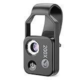 JUJNE 200X Handy-Mikroskop-ZubehöR mit CPL-Objektiv, Tragbares Mini-Digitalmikroskop mit LED-Licht/Universalclip