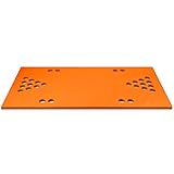 GYMAX Beer Pong Matte 176 x 90 cm, Schwimmender Beerpong Tisch mit 28 Tassenlöchern, Bier Pong Matte für Trinkspiel, für Strand, Pool (Orange)