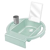 Rotho Babydesign Kinderwaschbecken Kiddy Wash, Zum Anbringen am Badewannenrand, 38,7 x 38,2 x 10 cm, Swedish Green (Mintgrün), 20034 0313 01