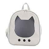 Baoblaze Katzentrage-Rucksack, belüftet, transparent, tragbar, große Tragetasche, Tragerucksack für Katzen und kleine Hunde, kleine Haustiere, Reisen im Freien, Beige