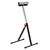 HOMCOM Rollenbock, Rollenauflage, Verstellbarer Rollenständer, Hiflsbock, Stützbock, bis 90 kg, Metall, Schwarz, 44 x 50 x 68-110 cm