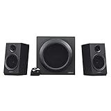 Logitech Z333 2.1 Lautsprecher-System mit Subwoofer, Satter Bass, 80 Watt Spitzenleistung, 3.5mm & Cinch-Eingänge, Multi Device, Steuergerät, EU Stecker, PC/PS4/Xbox/TV/Smartphone/Tablet - Schwarz