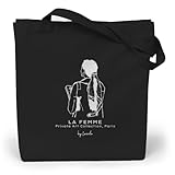 Loxato Jutebeutel Schwarz Bedruckt - Stoffbeutel Schwarz B35 x H42 x T8 cm - 100% Baumwolltasche Schwarz - Einkaufstasche Schwarz - Stofftasche Schwarz - Shopper Damen Schwarz