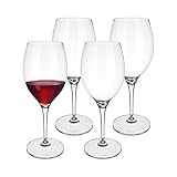 Villeroy und Boch Maxima Bordeauxglas, 4er-Set, 650 ml, ? 25,2 cm, Rotweingläser aus Kristallglas, Klar, Spülmaschinengeeignet