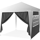 KESSER® 2X Seitenwand für Pavillon 3x3m - Faltpavillon Pop Up | klappbar | platzsparend | verstaubar, Anthrazit