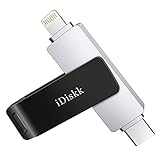 iDiskk 128 GB 2in1 Type-C auf Lightning iPhone Foto-Stick, MFi-Zertifiziert USB iPad Stick iPhone Speicher, funktioniert mit USB-C Handys, iPhone USB-Stick Daumen für iPhone/iPad Mac und Computer