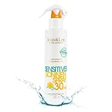 Jean & Len Sensitiv Sonnenspray 30 LSF wasserfest, für empfindliche & zu Sonnenallergie neigende Haut, ohne Silikone, Nanopartikel, Octocrylen, Mikroplastik, Mineralöl, vegan, Sprühflasche 250 ml