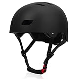 Skaterhelm Kinder Jugend Helm Größe M für 11-16 Jahre Alt Kopfumfang 55-57cm Verstellbar für Skaten Skateboard Scooter Fahrrad Helmet