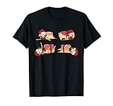 Sushi Mops Weihnachten Pyjama Niedliches japanisches Futter Hund Welpe Weihnachten T-Shirt