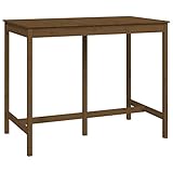 Tidyard Bartisch Holztisch Partytisch Sofatisch Stehtisch Tresentisch Esstisch Bistrotisch Bistrostehtisch Küchentisch Hochtisch 140 x 80 x 110 cm (B x T x H) Massives Kiefernholz Honigbraun