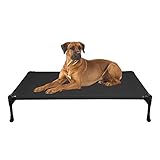 Veehoo Kühl Erhöhte Hundebett, Hundeliege Outdoor für Klein, Mittelgroße, Grosse Hunde, aus Waschbar & Dauerhaft Textilene Netzstoff, L, Schwarz