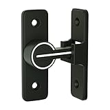 Enertai High-End Zinklegierung Fluoreszierender Zaun Flip Gate Bolt Latch kann für Badezimmertür, WC-Tür und andere Innentürriegel verwendet werden (schwarz, 90°)