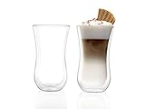 Stölzle Lausitz Kaffeegläser Coffee 'N More I Thermogläser 2er Set I doppelwandige Kaffeebecher I orientalische Teegläser aus Borosilikatglas I spülmaschinenfest & mirkowellengeeignet (330 ml)