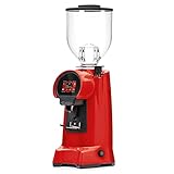 Eureka Kaffeemühle Helios 65 Rot, Espressomühle mit Scheibenmahlwerk, Espresso Mühle mit stufenloser Mahlgradeinstellung, Touchscreen Display mit 3 Speicherplätze, High Speed Wartung, Hands-Free