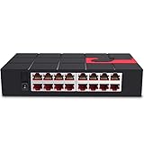 16 Port Gigabit Switch 10/100/1000Mbps SG116M RJ45 LAN Ethernet Fast Desktop Network Switching Hub (Color : As Shown Size : One Size) (As Shown One Size)