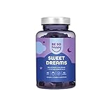 Melatonin Gummies 0,5 mg | 120 Tage Dosis | Schlafhilfe-Vitamin mit Baldrian, Lavendel, Kalifornischem Mohn, Passiflora | Heidelbeer- & Erdbeere | Vegan, Laktose- & Glutenfrei | BeSoHappy®