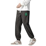 Loose Fit Herren Jeans,Herren Winter Fleece Sporthose Herren Lang Baumwolle Freizeithose mit Taschen Trainingshose Sport Hosen Männer Sweatpants Jogger Verstellbarer Gürtel Laufhose Hose