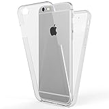 NALIA 360 Grad Handyhülle kompatibel mit Apple iPhone 6 Plus 6S Plus, Full-Cover Silikon Bumper mit Displayschutz vorne Hardcase hinten, Hülle Doppel-Schutz Dünn Case Handy-Tasche, Farbe:Transparent