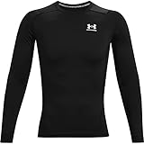 Under Armour HeatGear Armour Comp LS Herren enganliegendes Funktions, Langarmshirt,Black / White, L