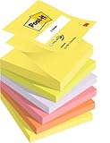 Post-it Z-Notes Neon Rainbow Collection, Packung mit 6 Blöcken, 100 Blatt pro Block, 76 mm x 76 mm, Farben: Gelb, Grün, Lila, Pink, Orange - Selbstklebende Notizzettel für Notizen und Erinnerungen