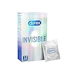 Durex Invisible Kondome – transparent, befeuchtet und extra dünn Kondome einem angenehmen Geruchfür, 12 Stück