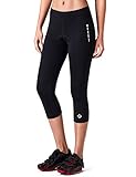 NAVISKIN Damen 3/4-Radhose Radtights Cycling Tights Rennrad Pants Frauen-Sitzpolster Fahrradhose schwarz XL