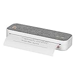 SHUAIGUO Original A4 Papierdrucker Drahtloser Thermotransferdrucker Mobiler 210 mm Mini Mobiler Fotodrucker USB BT Anschluss mit 1 Rolle Thermopapier Unterstützung 2''/3''/4'' Papierbreite Druck PDF