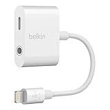 Belkin 3.5mm Adapter F8J212btWHT Klinkenadapter Ladeadapter für iPhone Lightning (Weiß)