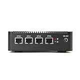 HSIPC Upgraded J4125 Quad Core Firewall Micro Appliance, Mini PC, Nano PC, Router PC with 8G RAM 128G SSD, 4 RJ45 2.5GBE Port AES-NI Compatible with Pfsense