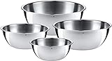 WMF Gourmet Schüsselset 4-teilig, Edelstahl Schüsseln für die Küche 0,75l - 2,75l, Rührschüssel, Salatschüssel, Servierschüssel, Cromargan, stapelbar