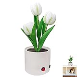 Dabb Tulip Tischleuchte - Stilvolle USB-Tulpen-Blumen-LED-Tischlampe - Sechs Zweige, Blumenlampen-Ornamente, verzeihende Zimmer-Desktop-Dekoration für Heimdekoration, Tischdekoration