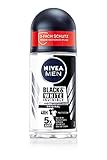 NIVEA MEN Black & White Invisible Deo Roll-On (50 ml), Antitranspirant mit Anti-Flecken-Formel, Deodorant mit 48h Schutz und NIVEA MEN Pflegekomplex