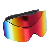 CHICIRIS Skibrille, Stoßfest, Beschlagfrei, Outdoor-Schneebrille (Schwarz-Sand-Rot-Linse)