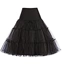 GRACE KARIN schwarz Petticoat für Wedding Bridal Petticoat Rockabilly Kleid Unterrock 2X CL8922-1