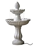 SEINHIJO Springbrunnen Gartenbrunnen Wasserfall Außen Barock Brunnen 56x56x95cm