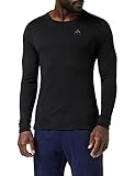 Odlo Herren NATURAL 100% MERINO WARM Baselayer Langarm-Shirt mit Rundhals, Black - Black, XL