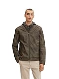 TOM TAILOR Herren Bikerjacke aus Fakeleder 1032479, 30513 - Buffalo Brown Fake Leather, XXL