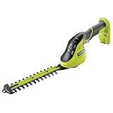 RYOBI 18 V ONE+ Akku-Gras- und Strauchschere OGS1822 (Grasscherenmesser 12 cm breit, Strauchmesser 20 cm lang, werkzeuglose Messertausch, ohne Akku & Ladegerät im Karton)