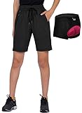 Cycorld MTB Hose Damen Fahrradhose, MTB Shorts Damen Mountainbike Hose, Atmungsaktiv, Schnelltrocknende (L, Schwarz Mit Unterwäsche)