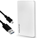 Storite 2,5' Ultra Slim Tragbare Externe Festplatte 500GB HDD Backup Speicher mit USB 2.0 Schnelle Datenübertragung, Festplatte Kompatibel mit PC, Mac, Windows, Gaming, Laptop und Desktop (Weiß)