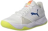 PUMA Unisex Accelerate Pro Hallenturnschuh, White-Mykonos Blue-Yellow Alert-Nimbus Cloud, 41 EU