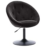 Duhome Sessel Farbenvielfalt höhenverstellbar Kunstleder Clubsessel Coctailsessel Loungesessel - TYP 509A, Farbe:Schwarz, Material:Samt