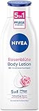 NIVEA Rosenblüte Body Lotion, Lotion mit Rosenblüten-Duft, sinnlich pflegende Körpercreme mit 5in1 Pflege Formel und Arganöl natürlichen Ursprungs