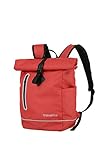 Travelite BASICS Fahrradrucksack aus wasserfestem Material, Schulrucksack aus Polyester mit Reflektoren + Roll-Up Verschluss, 400g, 48 cm, 19 Liter, Rot (Red)