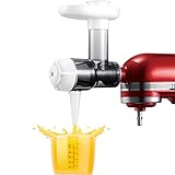 aikeec Slow Juicer Aufsatz für alle Kitchen Aid Küchenmaschinen, Masticating Entsafter Zubehör BPA-freier, Cold Press Entsafter mit Bürste, Entsafter Gemüse und Obst, weiß