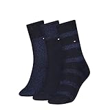 Tommy Hilfiger Damen Tommy Hilfiger Sparkle Women's Gift Box Classic Sock, Navy, 35 EU