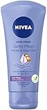 NIVEA Sanfte Pflege Hand Creme (75 ml), reichhaltige Hautcreme mit Macadamia-Öl und Lotus Blüte, intensive Handpflege für geschmeidige Hände und Nagelhaut.