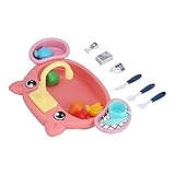 Fupei Pretend Play Kitchen Sink Toys, praktische Aufbewahrung, um 180 ° drehbar, Erkennungsförderung, Kinderküchen-Spielzeug-Set für Kinder über 3 Jahre